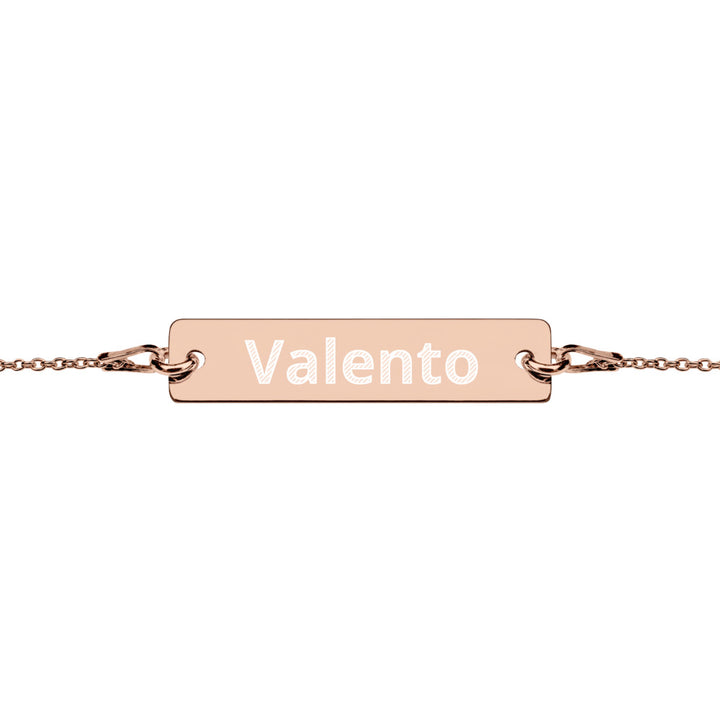 Engraved Silver Bar Chain Bracelet